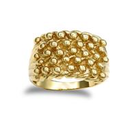 Jewelco London Men's 9ct Gold 5 Row King George III Keeper Guard Rope Edge Ring | Size: V Jewelco London Gold V