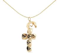 Jewelco London Men's 9ct Gold Medium Foldable Fob Globe Cross Masonic 13mm Orb Ball Pendant - JMS011
