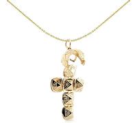 Jewelco London Men's 9ct Gold Medium Globe Cross Masonic 13mm Orb Ball Pendant