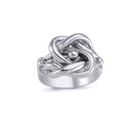 Jewelco London Men's Mens Rhodium Plated Silver Celtic Knot Love Ring 18mm - ARN086 in White | Size: U Jewelco London White U