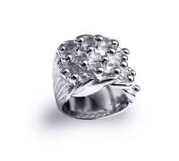 Jewelco London Men's Mens Silver III 4 Row King George III Keeper Guard Ring 21mm - ARN015 in White | Size: Z+2 Jewelco London White Z+2