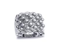 Jewelco London Men's Mens Silver III 5 Row King George III Keeper Guard Ring 20mm - ARN014 in White | Size: Z+2 Jewelco London White Z+2