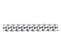 Jewelco London Men's Rhodium Plated Sterling Silver Domed Curb Cuban 7.5mm Chain Bracelet, 9 inch 23cm - ACN021D-9