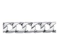 Jewelco London Mens Rhodium Plated Sterling Silver Lizard Edge Curb Bracelet 12mm 8.5 inch - ABB167B-8.5