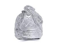 Jewelco London Men's Silver Carved Horse Saddle Stirrups Rope Saddle Ring | Size: W Jewelco London Silver W