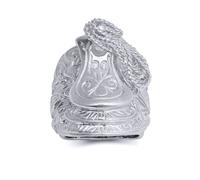Jewelco London Men's Silver Carved Horse Saddle Stirrups Rope Saddle Ring | Size: X Jewelco London Silver X