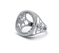Jewelco London Men's Solid 925 Silver St George & Dragon Half Sovereign Mount Ring