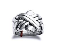 Jewelco London Men's Solid 925 Sterling Silver 6 Piece Puzzle Ring