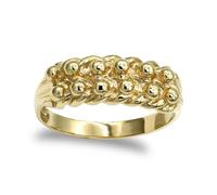 Jewelco London Men's Solid 9ct Yellow Gold 2 Row King George III Keeper Guard Rope Edge Ring