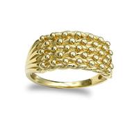 Jewelco London Men's Solid 9ct Yellow Gold 5 Row King George III Keeper Guard Rope Edge Ring