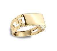 Jewelco London Men's Solid 9ct Yellow Gold Curb Link Rectangular Signet Ring