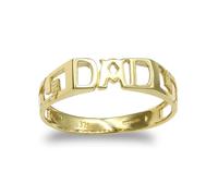 Jewelco London Men's Solid 9ct Yellow Gold Curb Link Sides DAD Ring