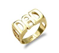 Jewelco London Men's Solid 9ct Yellow Gold Curb Link Sides DAD Ring