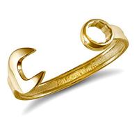 Jewelco London Men's Solid 9ct Yellow Gold Heavy Weight Carved Spanner Bangle Bracelet