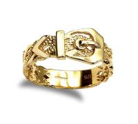 Jewelco London Men's Solid 9ct Yellow Gold Single Buckle Ring