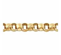 Jewelco London Men's Solid Gold-plated Silver Hand Assembled Engraved Cast Belcher 15mm Gauge Chain Bracelet, 9 inch 23cm
