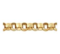 Jewelco London Men's Solid Gold-plated Silver Hand Assembled Engraved Cast Belcher 15mm Gauge Chain Necklace