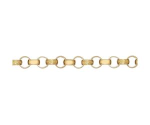 Jewelco London Men's Solid Gold-plated Silver Hand Assembled Engraved Cast Belcher 8mm Gauge Chain Bracelet, 8.5 inch 21cm