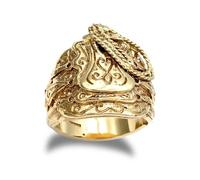 Jewelco London Men's Solid Gold-plated Silver Horse Saddle Rope Ring - Size U