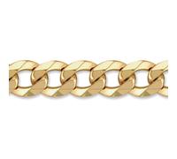 Jewelco London Men's Solid Gold-plated Silver Traditional Heavy Weight Curb Link 17mm Gauge Chain Bracelet, 9 inch