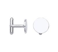 Jewelco London Mens Sterling Silver Round Disc Swivel Cufflinks - GVU18