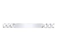 Jewelco London Mens Sterling Silver Traditional Flat Curb Chain Identity ID Bracelet 7.5mm 8.5 inch 21.5cm - ID33B