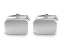 Jewelco London Rhodium Coated Sterling Silver rectangular T-shape Cufflinks - Gents - ACL005