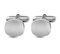 Jewelco London Rhodium Coated Sterling Silver Square T-shape Cufflinks - Gents - ACL006