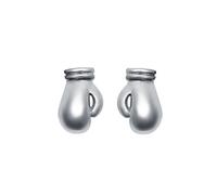 Jewelco London Rhodium Plated Sterling Silver Boxing Glove Stud Earrings 7mm