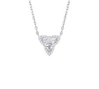 Jewelco London Rhodium Plated Sterling Silver Pear CZ Celtic Trinity Knot Cluster Lavalier Necklace - GVK537