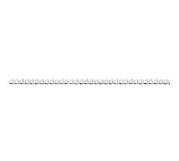 Jewelco London Rhodium Plated Sterling Silver Traditional Diamond-Cut Flat Curb Curb Chain Necklace - 24 inch