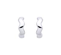 Jewelco London Sterling Silver Twisted Wave Huggie Hoop Earrings