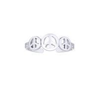 Jewelco London Rhodium Silver Trilogy Peace Sign Symbol Toe Ring - ATR004