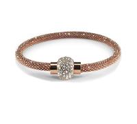Jewelco London Rose Coated Sterling Silver Cubic Zirconia Rose bead set Popcorn Bracelet - ABB054