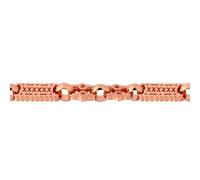 Jewelco London Rose Coloured Flash-plated Solid Brass Stars & Bars 10mm Bracelet 8 inch - BBB361-7.5