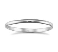 Jewelco London Silver D shape Slave Bangle - Ladies - ABG023