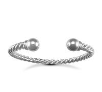Jewelco London Silver twisted Torque Ladies Bangle Bracelet 5.5mm