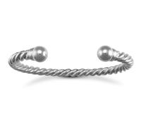 Jewelco London Silver twisted Torque Mens Bangle Bracelet 7mm - ABG012