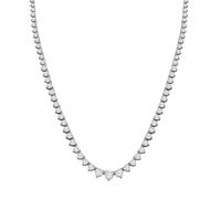 Jewelco London Solid 18ct White Gold Claw Set Round H SI3 5ct Diamond Graduated 3 Claw Line Necklace