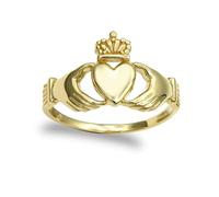 Jewelco London Solid 9ct Yellow Gold Claddagh (Chladaigh) Ring