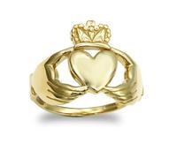 Jewelco London Solid 9ct Yellow Gold Claddagh (Chladaigh) Ring