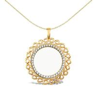 Jewelco London Solid 9ct Yellow Gold Loop Spiral Frame Full Sovereign Coin Mount Pendant CZ Bezel