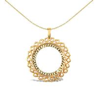 Jewelco London Solid 9ct Yellow Gold Loop Spiral Frame Half Sovereign Coin Mount Pendant - JSP008-H