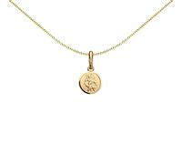 Jewelco London Solid 9ct Yellow Gold Matte St Christopher Medallion Pendant