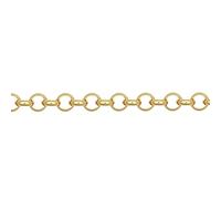 Jewelco London Solid 9ct Yellow Gold Round D-Shape Micro Belcher 2.6mm Gauge Pendant Chain Necklace - 24 inch