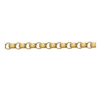 Jewelco London Solid 9ct Yellow Gold Round D-Shape Micro Belcher 5mm Gauge Pendant Chain Bracelet 8.5 inch - JCN001Z-8.5