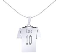 Jewelco London Solid Gold-plated Sterling Silver Identity Personalised Football Shirt Pendant - SNP010-GP