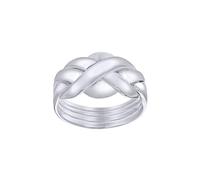 Jewelco London Solid Sterling Silver Domed 4 Piece Puzzle Ring