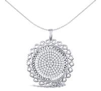 Jewelco London Solid Sterling Silver Loop Spiral Frame Full Sovereign Coin Mount Pendant CZ Disc