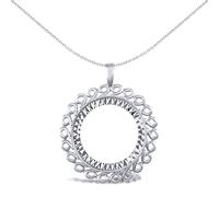 Jewelco London Solid Sterling Silver Loop Spiral Frame Half Sovereign Coin Mount Pendant